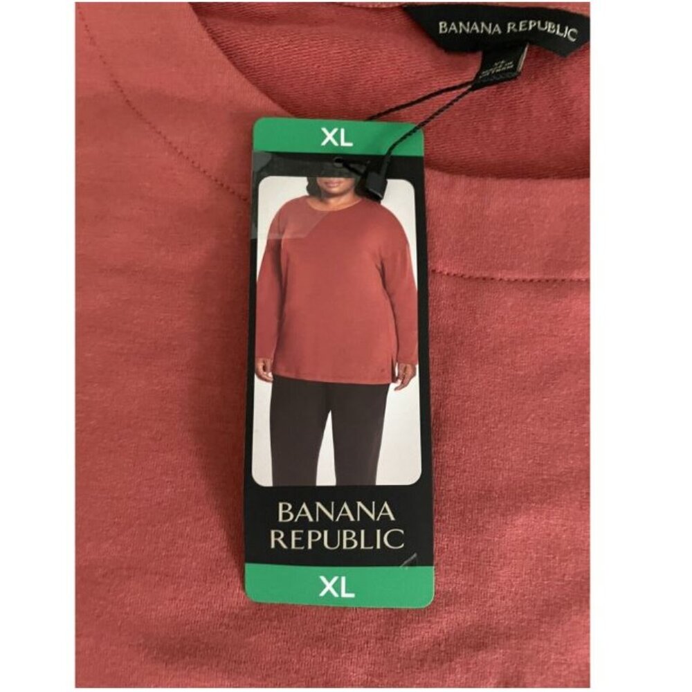 Banana Republic Women's Cozy Crewneck Pullover Top (Orange, Large) - Picture 3 of 3